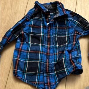 Gymboree Blue and Black Button Down Shirt
